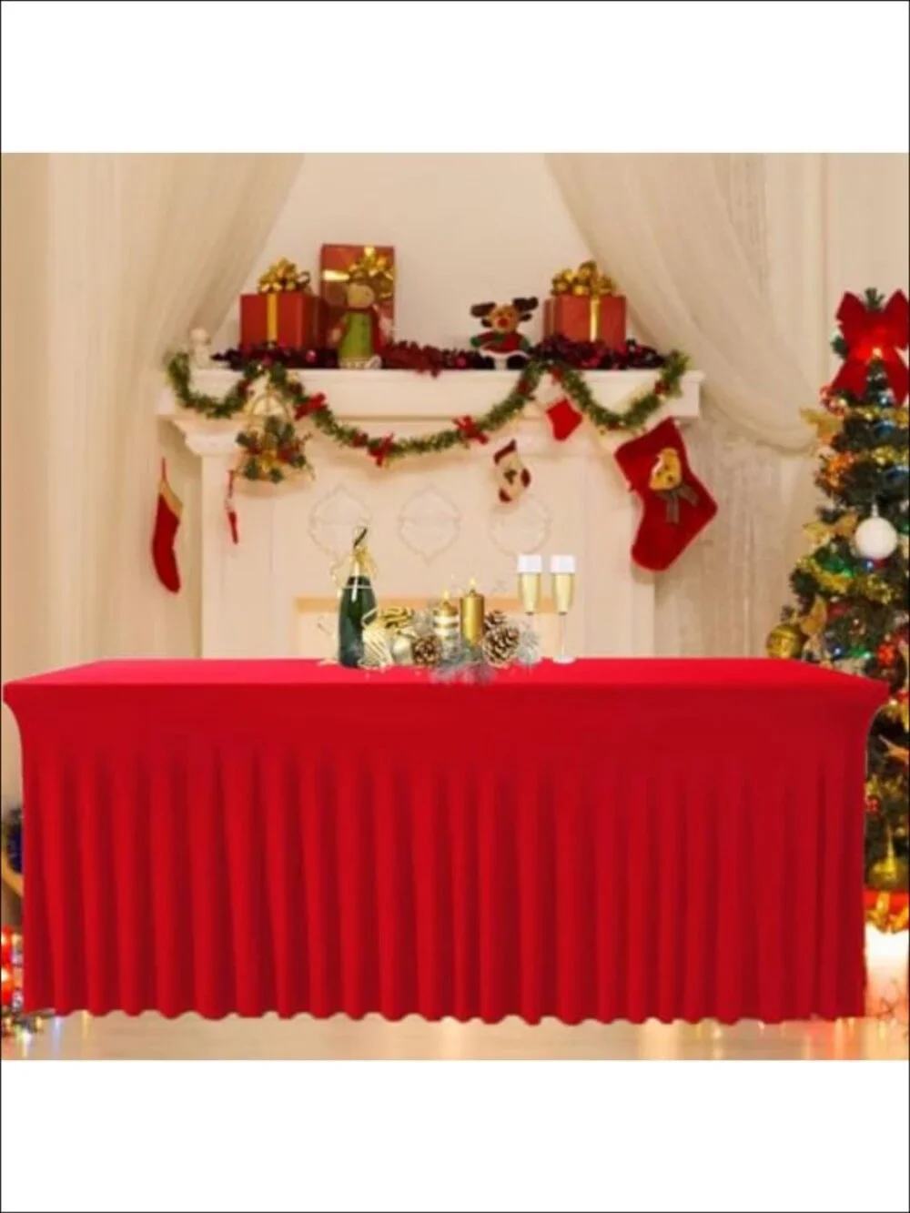 Spandex Tablecloth for 6FT Rectangle Table Fitted Table Skirt